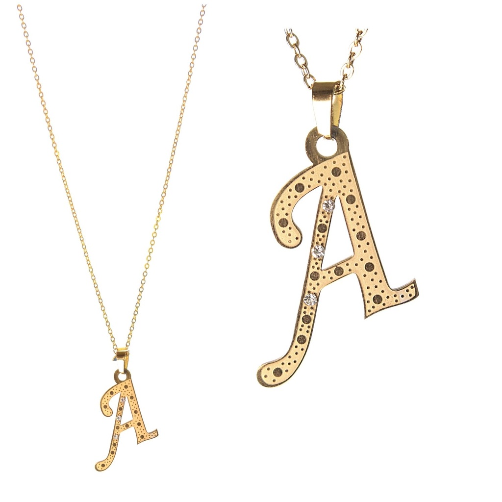 Collar Cadena Acero Inox Letras Años