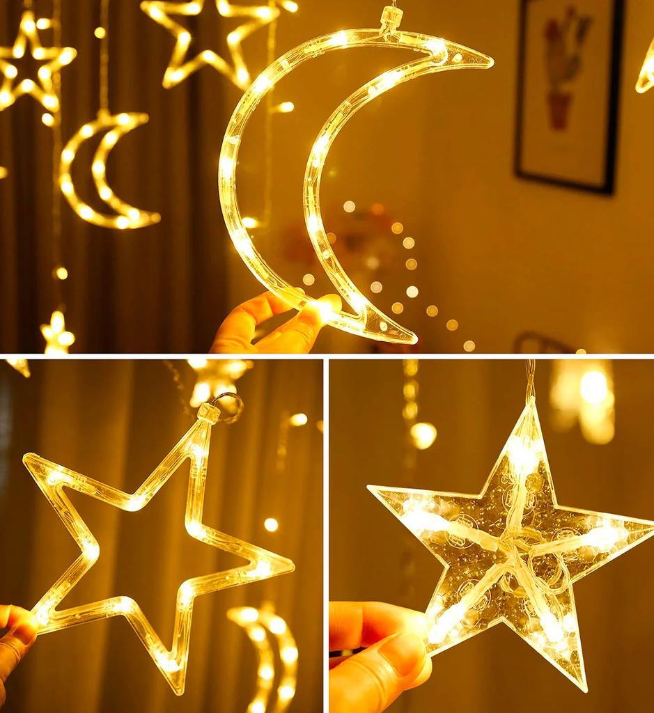 Cascada con Figura de Estrella y Luna Cálida  ZSD-006  