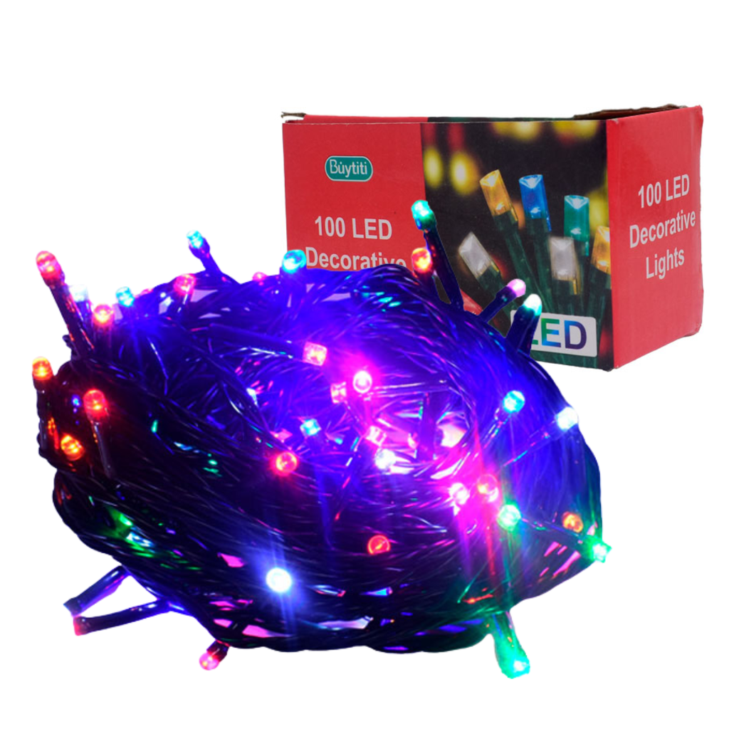 Serie Navidad Cable Verde 100 Focos Multicolor  ZSD-058