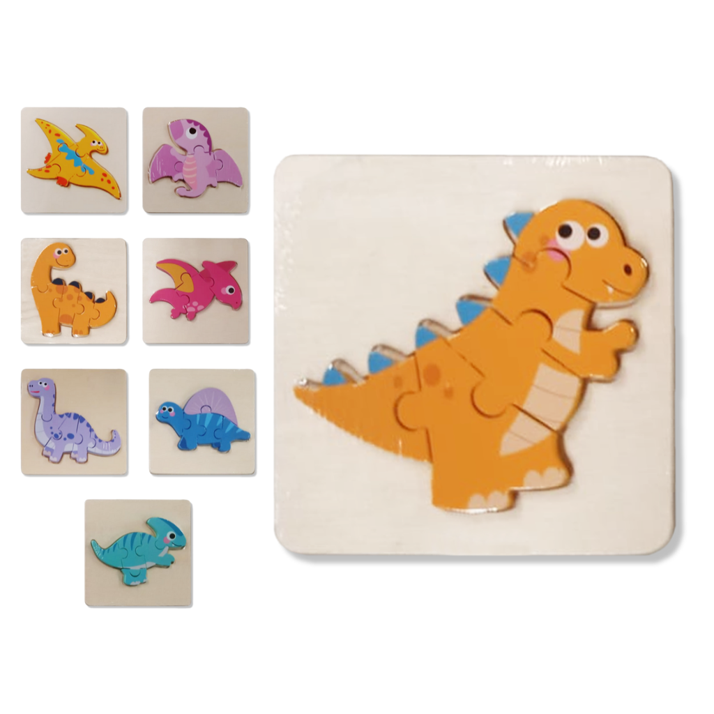Rompecabezas de Bloques de Madera Tipo Dinosaurios JM-2028