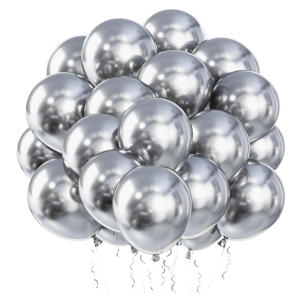Globo Plateado Perlado 100pzas  QSJ0550 