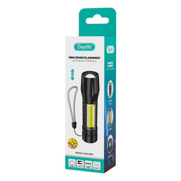 Linterna Mini LED + COB y Zoom  SD-560S
