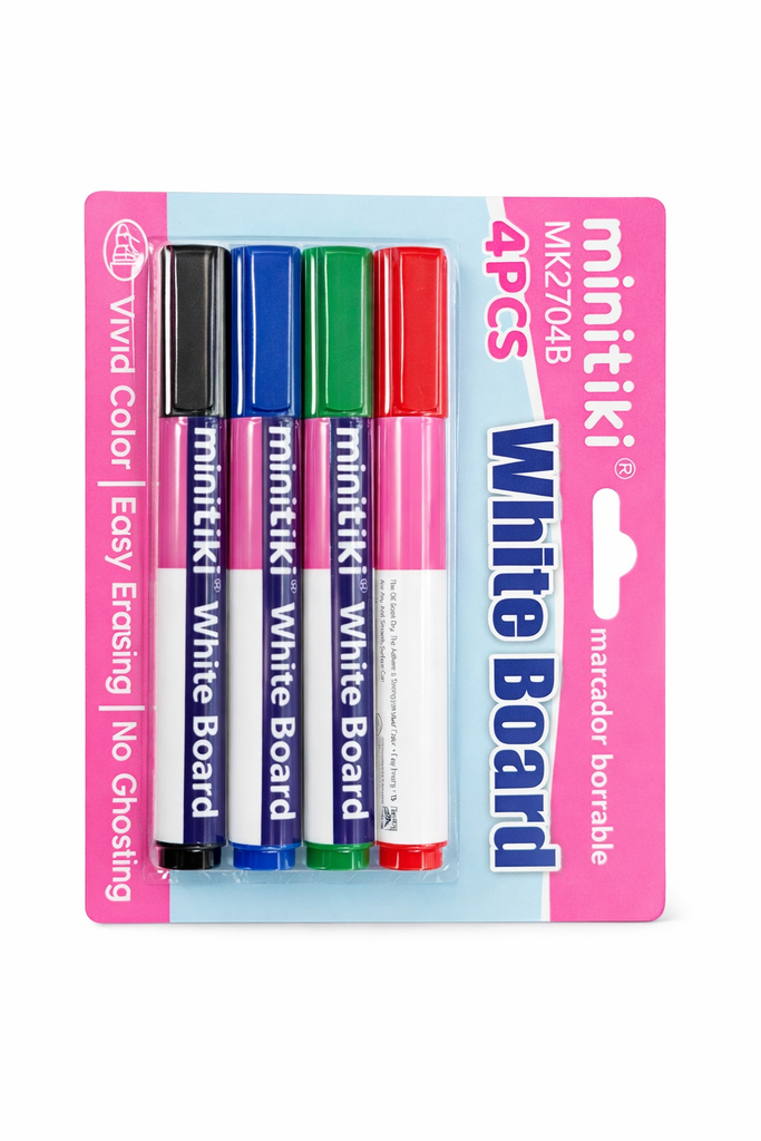 Set de 4 Marcadores plumones para Pizarrón  MK2704B 