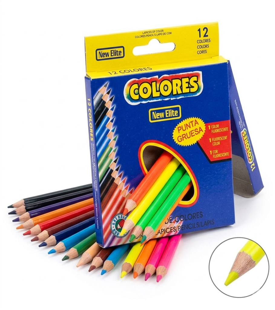 Colores Escolares Cortos 12pzas  JWJ5042