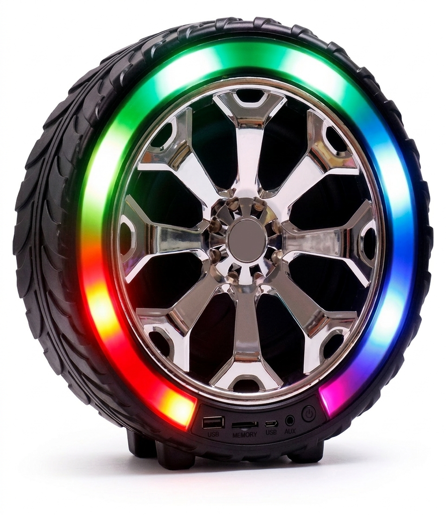 Bocina Bluethooth 3" Llanta LED  GTS-1492B