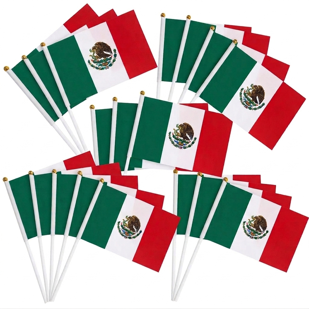 Banderin de México 14x21 12pzas  P-12238