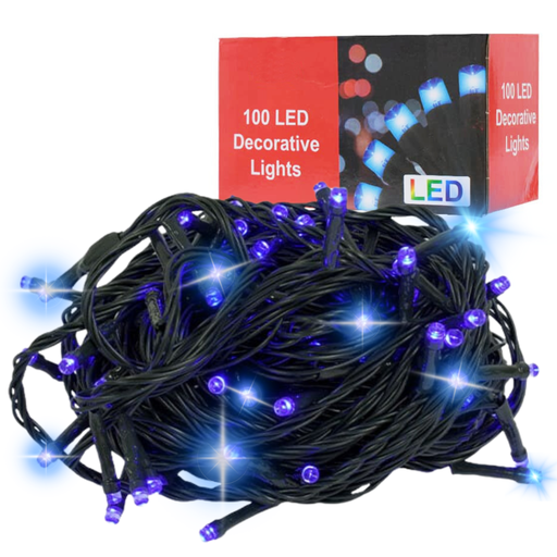 [STC20213402] Serie Navidad Cable Verde 100 Focos Azul  ZSD-061