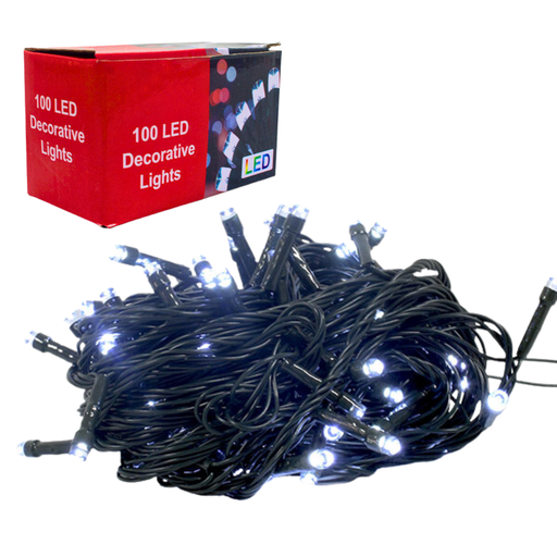 [STC20213497] Serie Navidad Cable Verde 100 Focos Blanco  ZSD-059