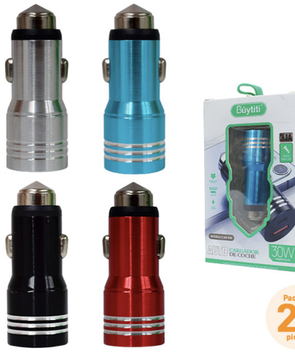[STC20213630] Cargador para Automóvil USB y Tipo C  CAR-036