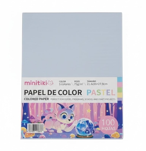 [STC20214358] Hojas Tamaño Carta 100pzas Color Pastel  MK11895